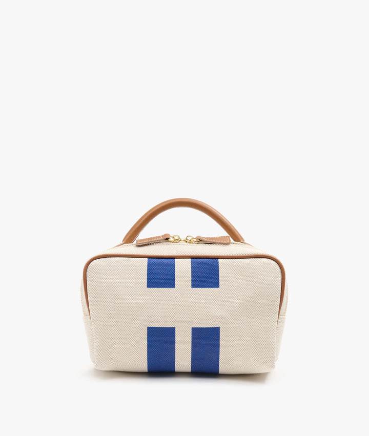 My Style Bags Berkeley Cosmetic Bag Natural With Blue Stripes