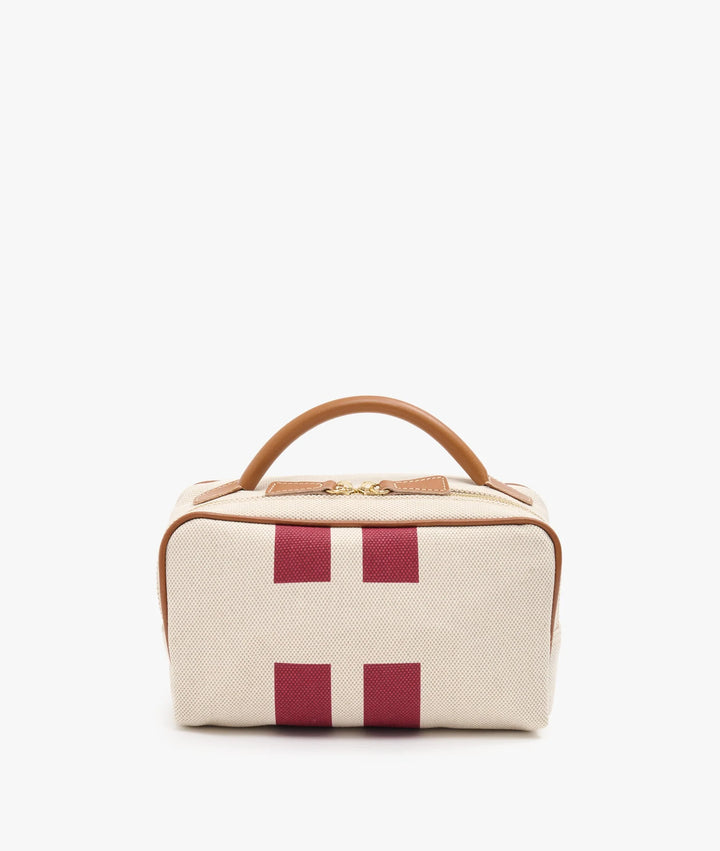 My Style Bags Berkeley Cosmetic Bag Natural With Bordeaux Stripes