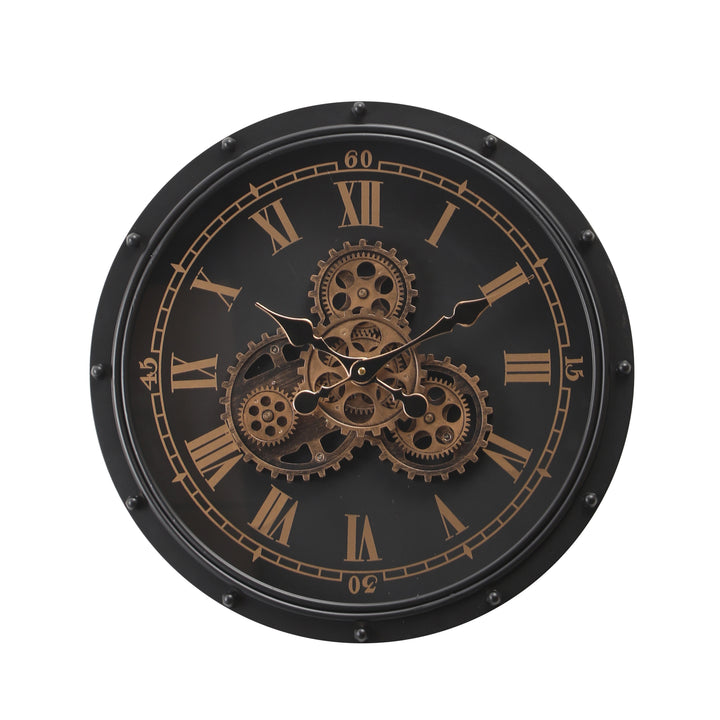 Gregor Round Moving Cogs Wall Clock