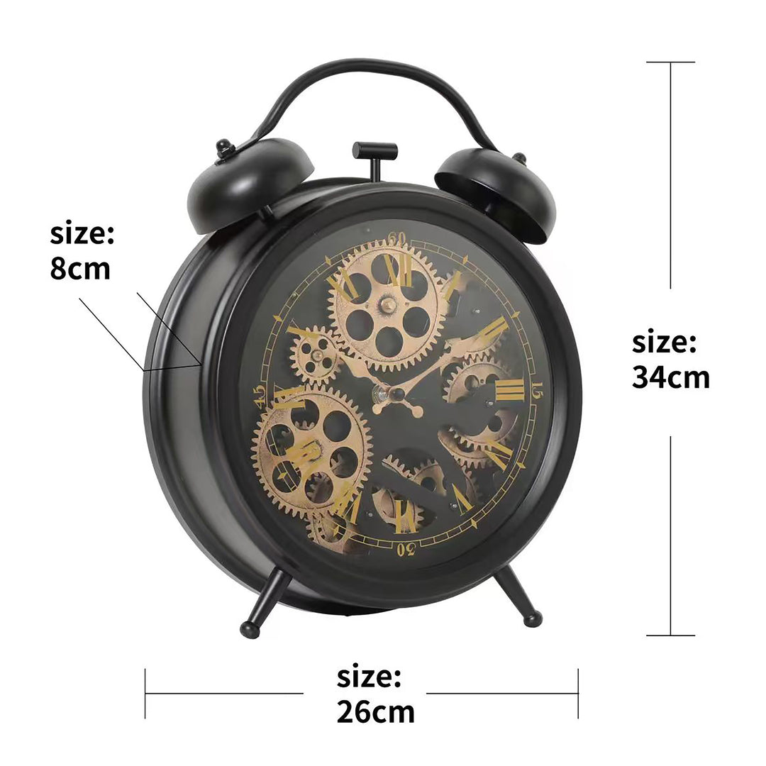 Large Newton Bell Moving Cogs bedside clock