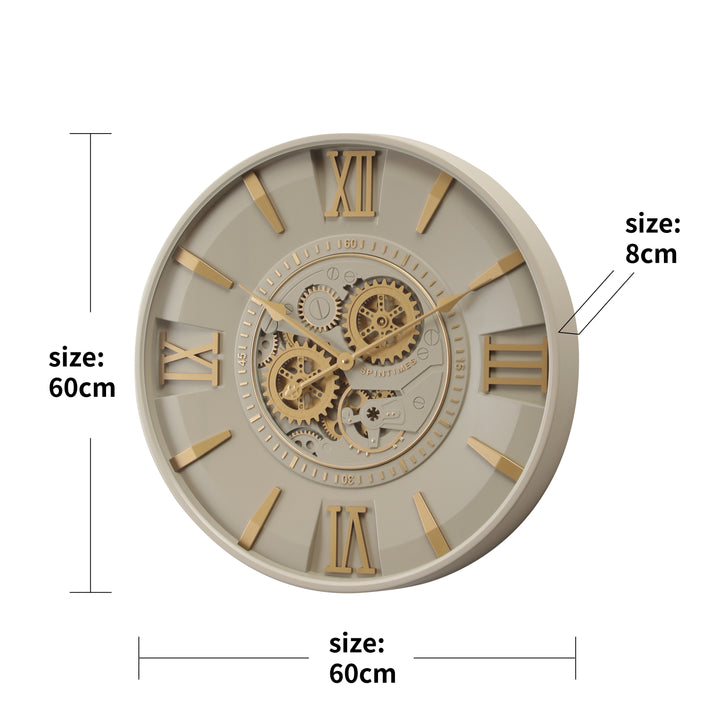 Savanah Round Moving Cogs Wall Clock