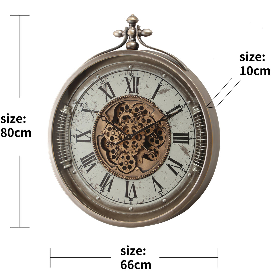 Versailles Round Moving Cogs Wall Clock