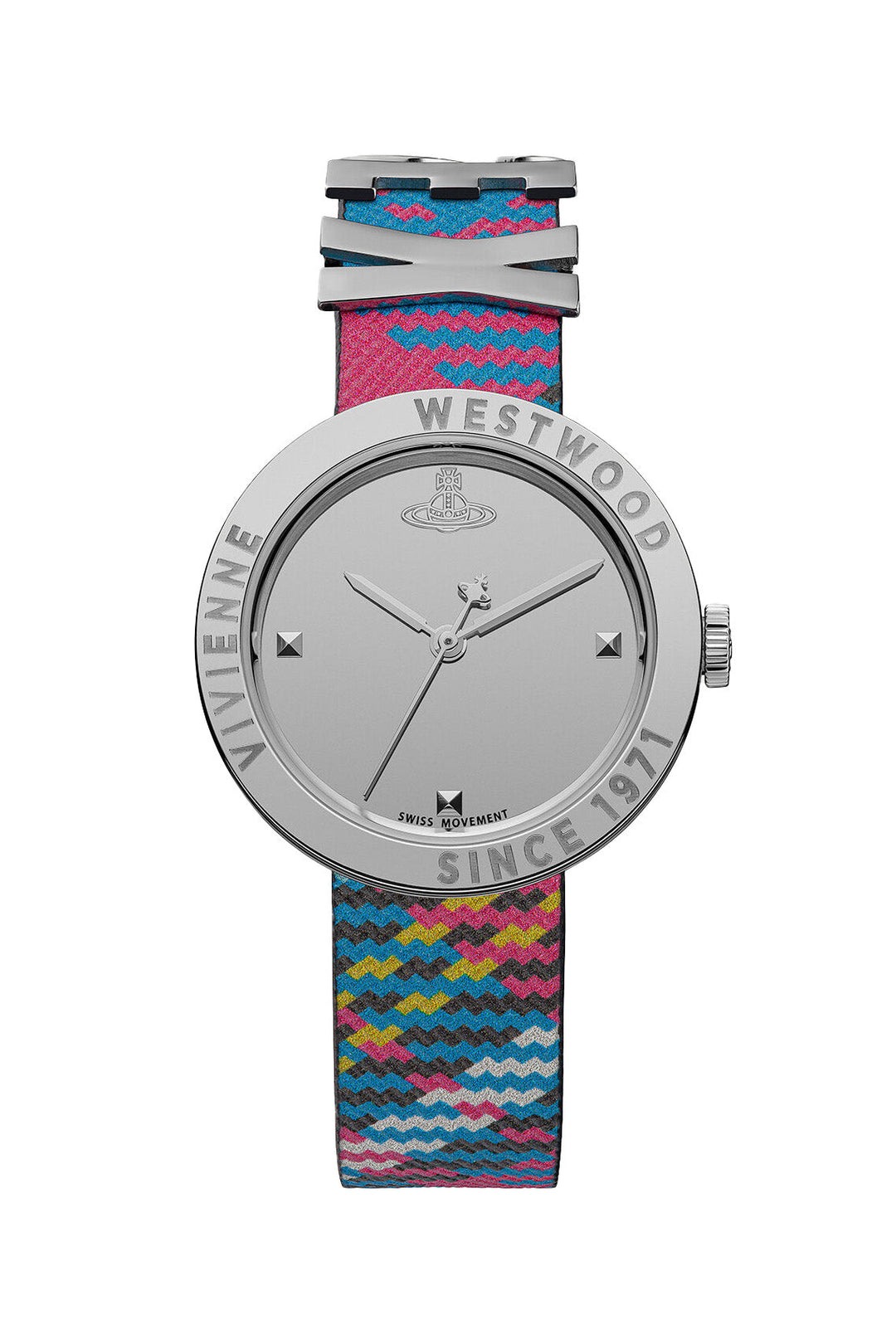 Vivienne Westwood Rebel Sex Silver Dial Tartan Leather Strap Watch