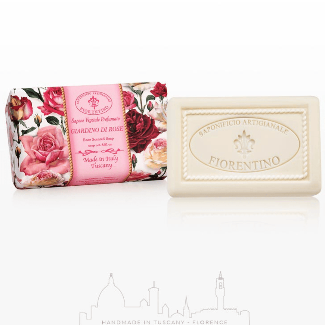 Saponificio Artigianale Fiorentino 250g Display of 6 Bar Soaps Saponificio Artigianale Fiorentino Garden Rose Bar Soap 6x250g Brand