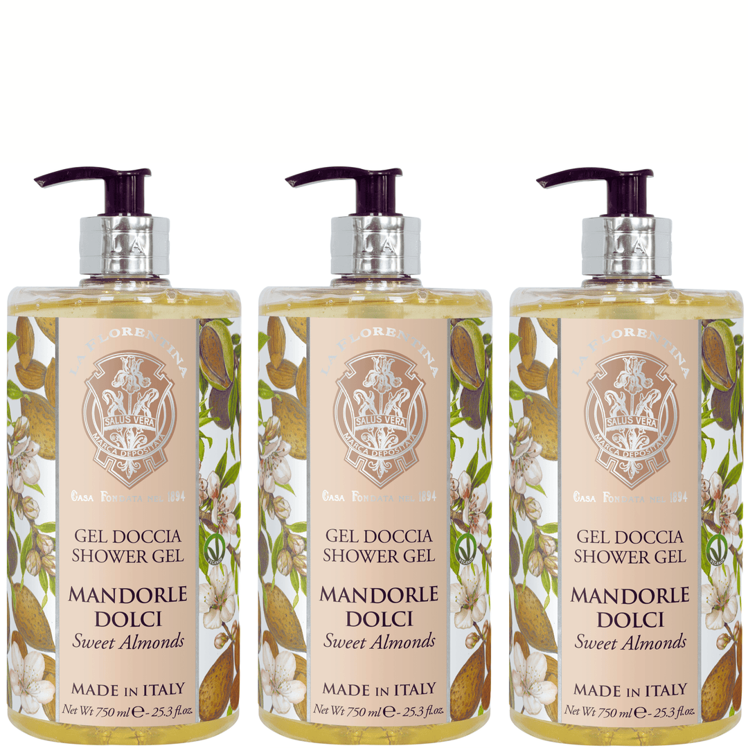 La Florentina Bath Foam & Shower Gel La Florentina Sweet Almond Shower Gel 750ml Set of 3pcs Brand