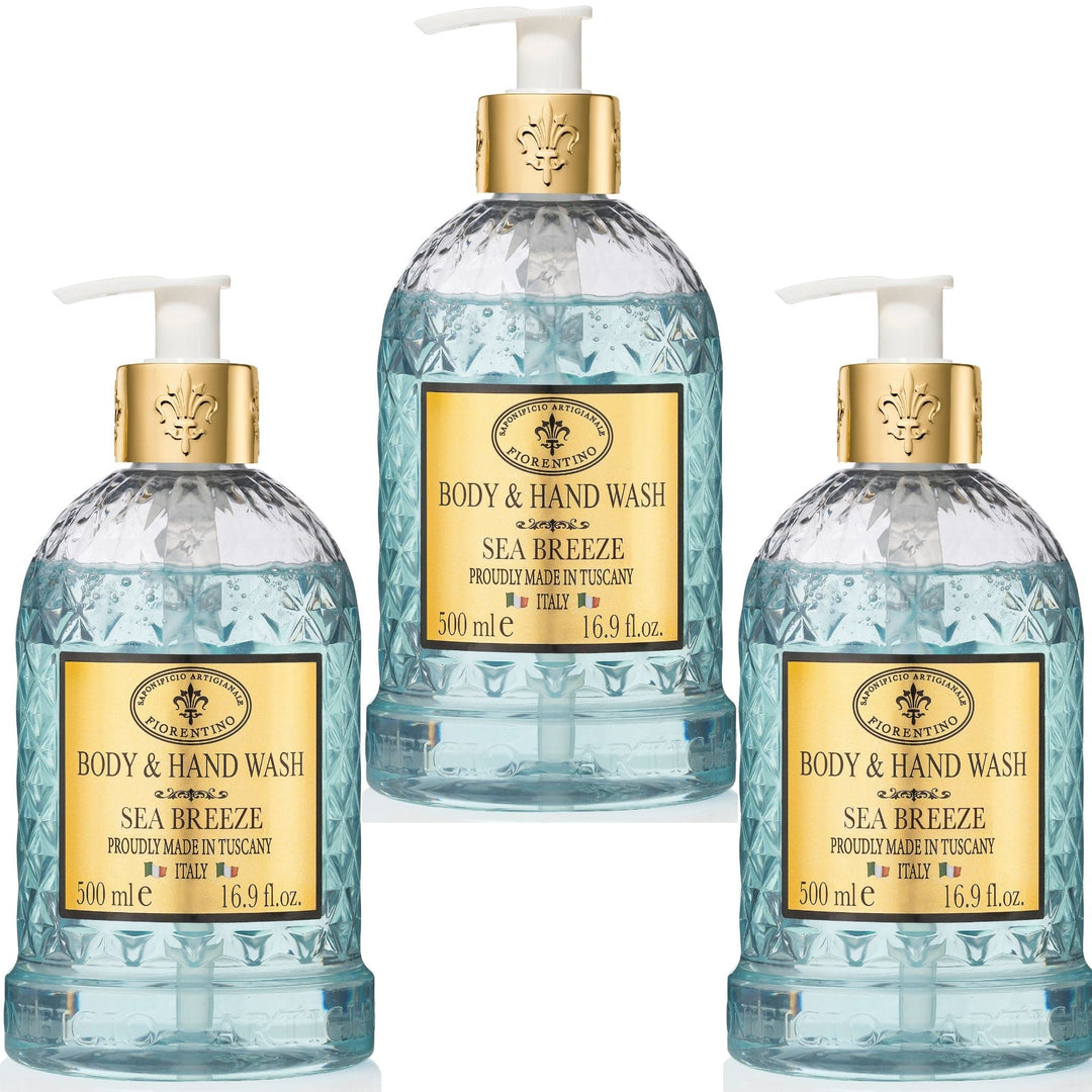 Saponificio Artigianale Fiorentino Body and Hand Wash w/ Soap Bundles Body & Hand Wash Sea Breeze Budnle Set 3Pcs Body & Hand Wash Sea Breeze Budnle Set 3Pcs Brand