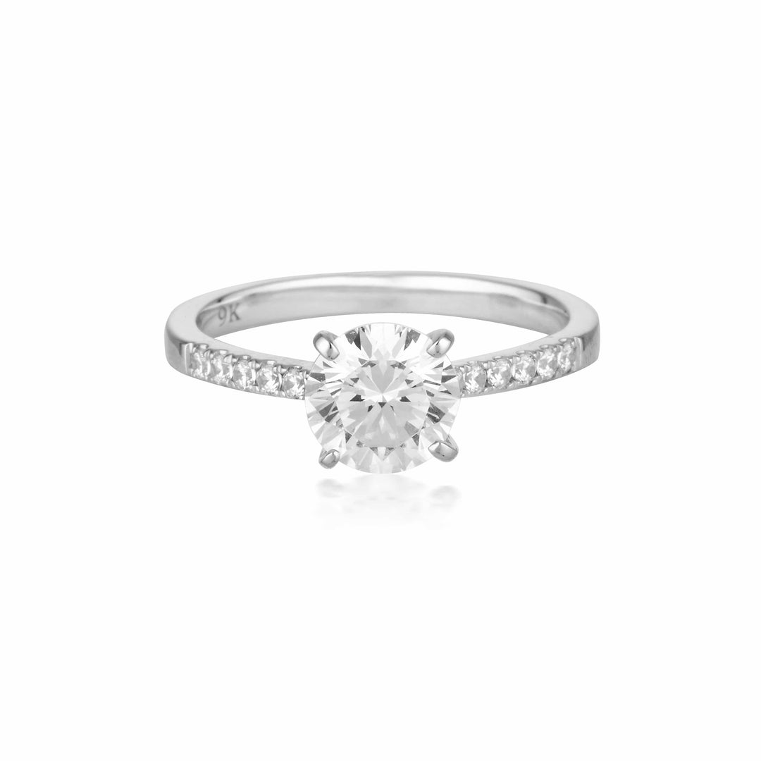 Georgini Ring Georgini Gold Round Brilliant Cut 1.25ctw Moissanite Engagement Ring In 9ct White Gold Georgini Gold Round Brilliant Cut 1.25ctw Moissanite Engagement Ring In 9ct White Gold Brand