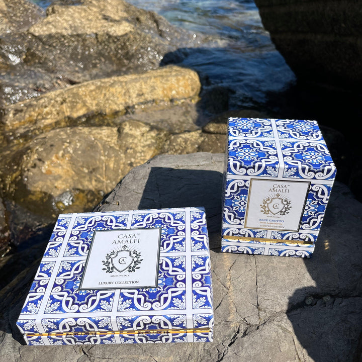 Casa Amalfi Saponetta Casa Amalfi Blue Grotto Single Gift Set Blue Grotto Maiolica Single Gift  Box Casa Amalfi Brand