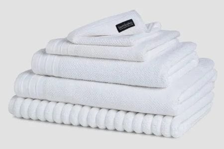 Bemboka Set of Bath Sheets Bemboka Pure Cotton Complete Set of 5pcs - Jacquard White Brand