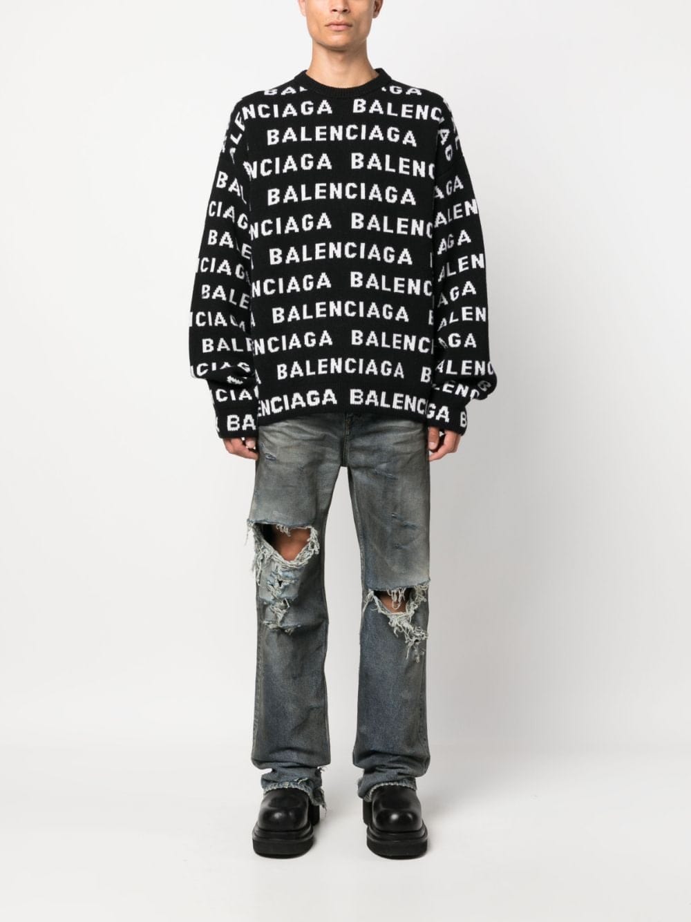 Balenciaga Topwear S Balenciaga Sweaters Black Balenciaga Sweaters Black Brand