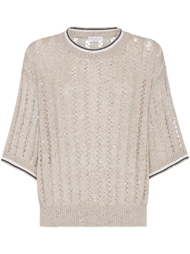 Brunello Cucinelli Topwear S Brunello Cucinelli Sweaters Beige Brunello Cucinelli Sweaters Beige Brand