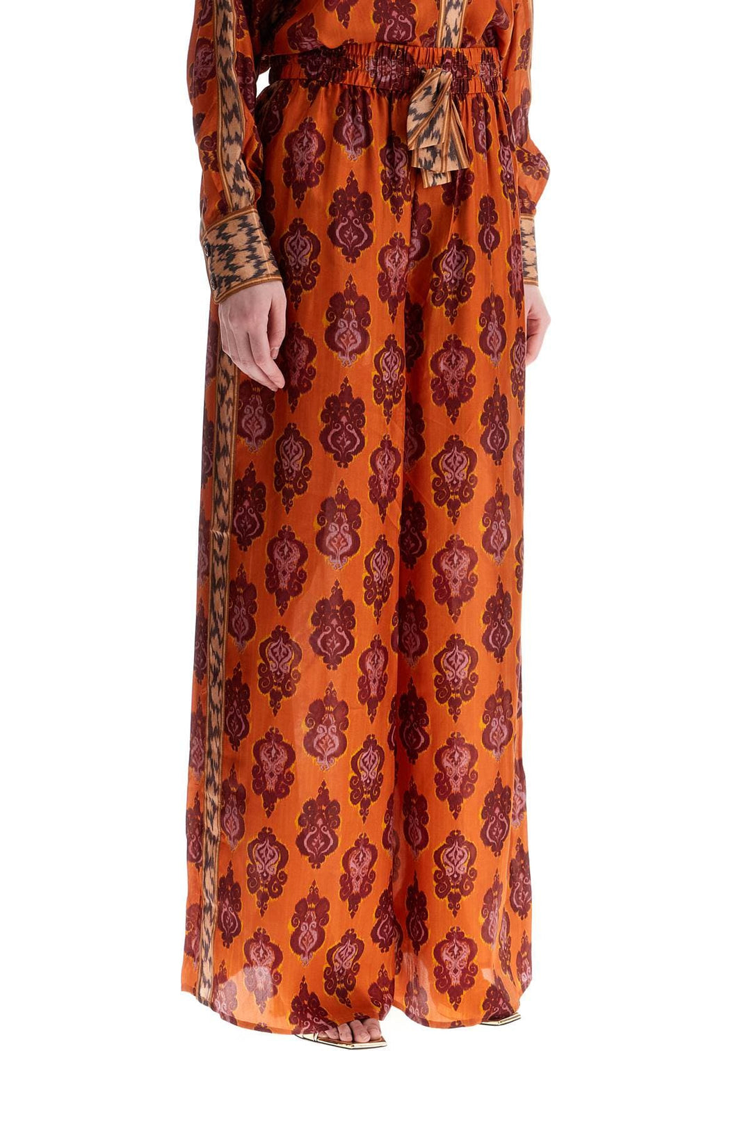 Zimmermann Trousers Zimmermann high waist wide leg ikat print silk pants orange Zimmermann high waist wide leg ikat print silk pants orange Brand