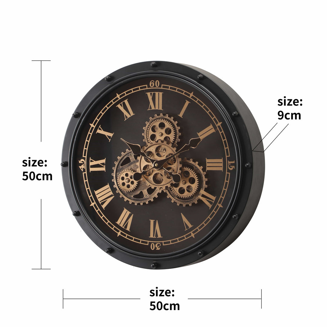 Chilli Wall Clock Gregor Round Moving Cogs Wall Clock Brand