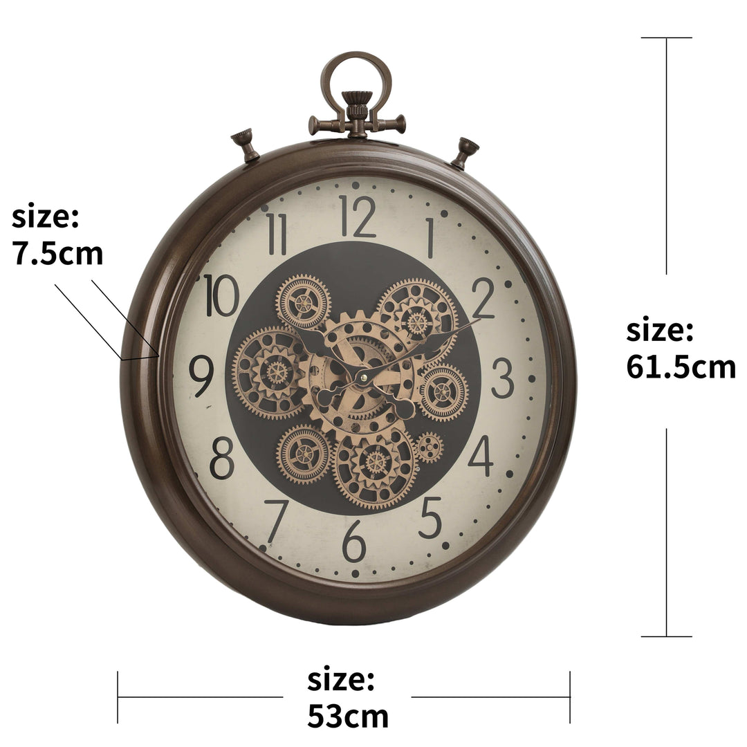 Chilli Wall Clock Pit Stop Industrial Moving Cogs Wall Clock Brand