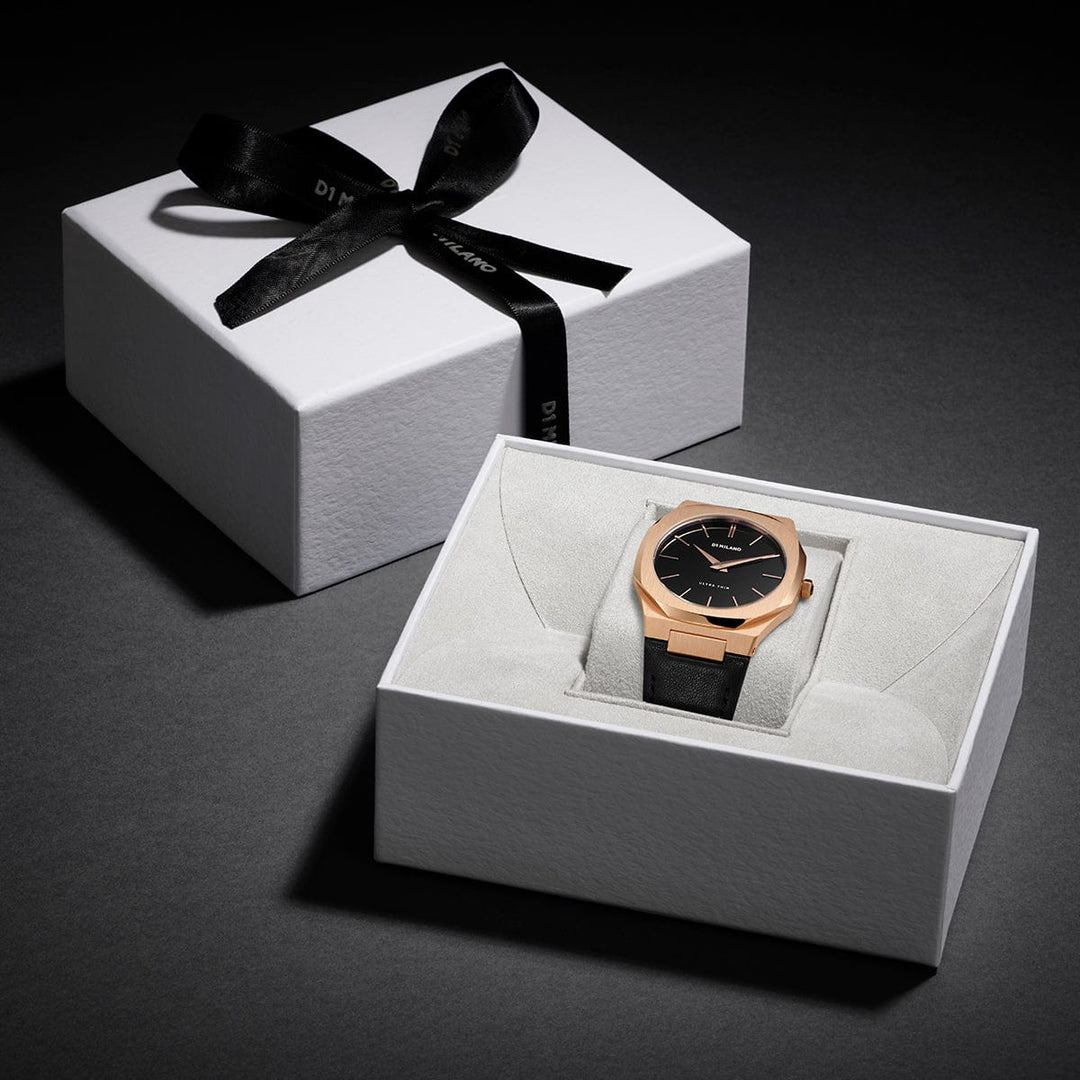 D1 Milano Watch D1 Milano Ultra Slim 40mm Rose Gold Leather Watch Brand